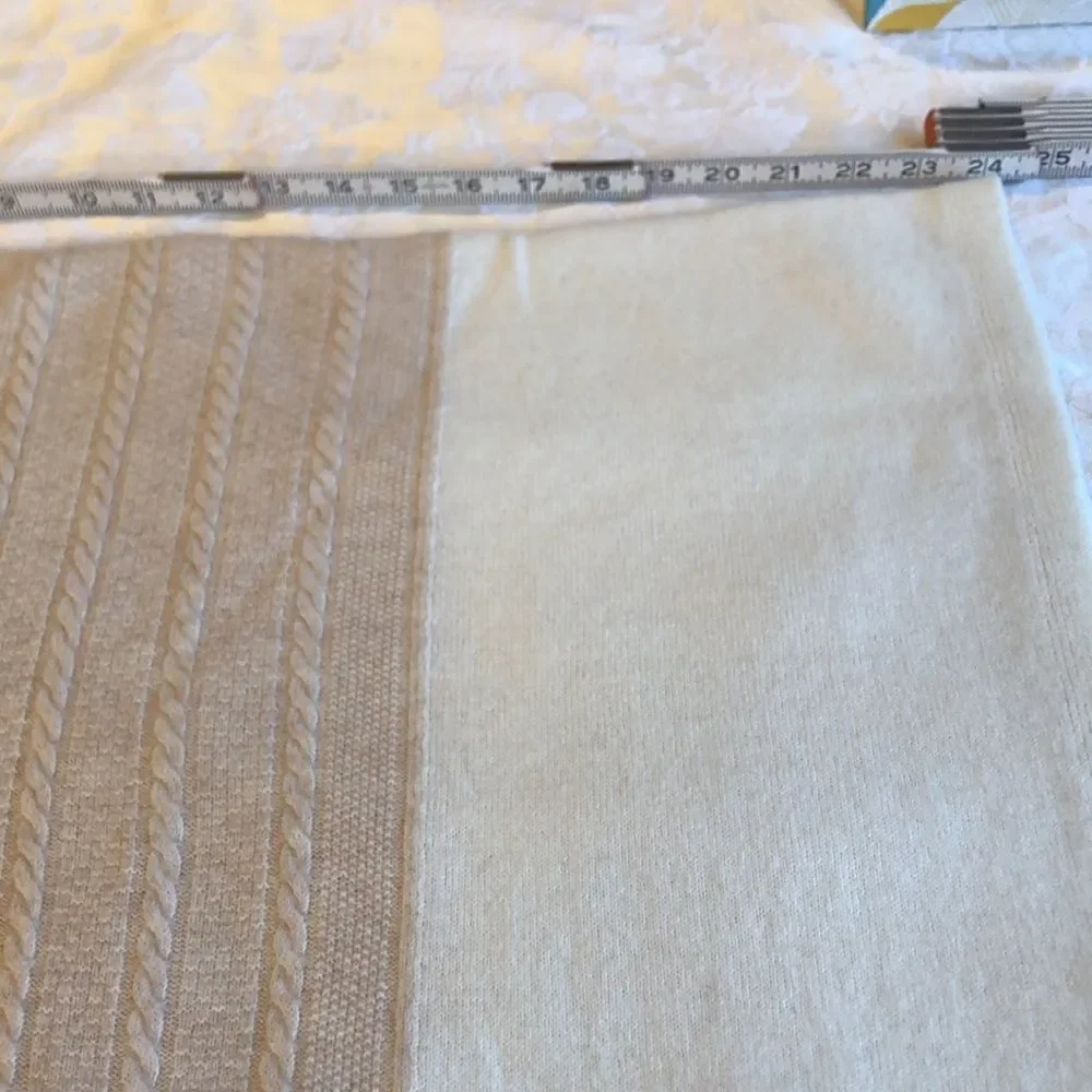 SCARF . Soft 3 colors - light lavender, tan, cream w imperfections 75